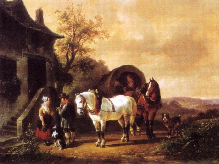 Wouterus Verschuur Waiting before the inn oil painting picture